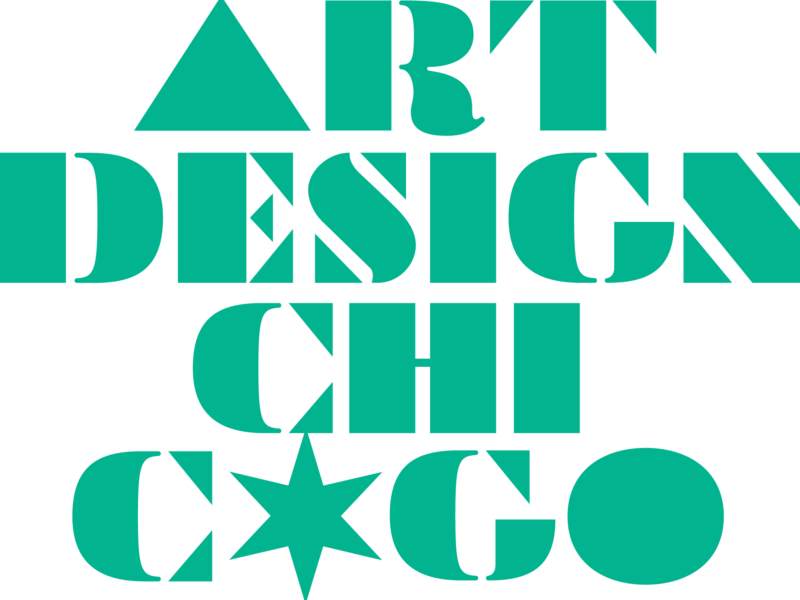 Green logo that says Art Design Chicago.