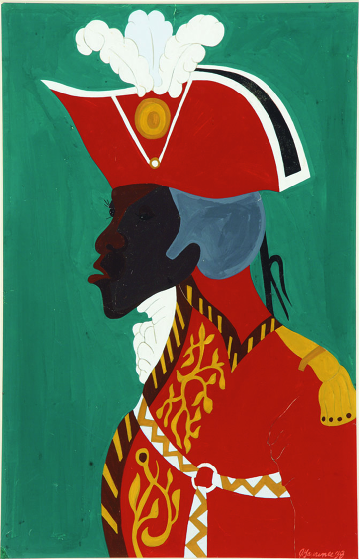 A picture of a silhouette with a general uniform and hat on.