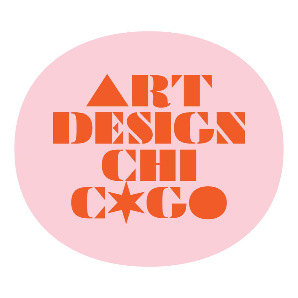 Pink and orange Art Design Chicago logo.