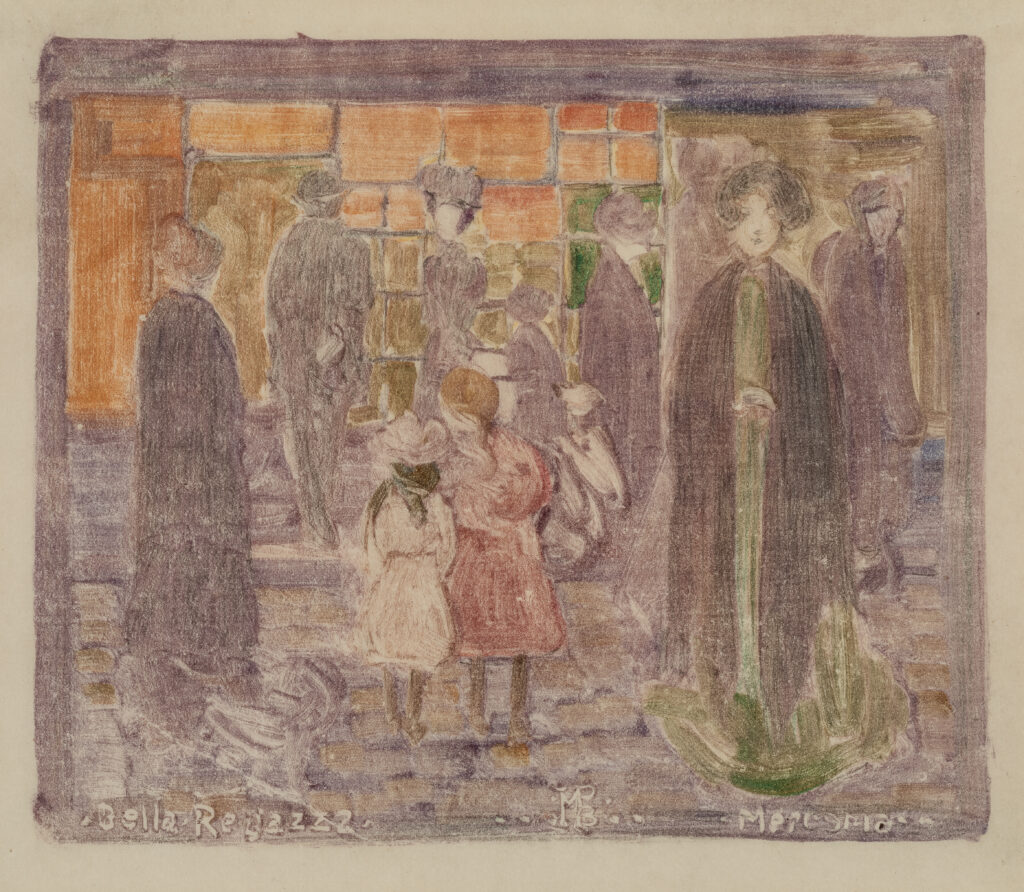A group of people on a street in Venice.