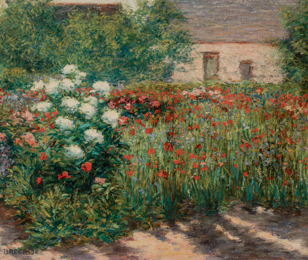 A garden full of flowers.